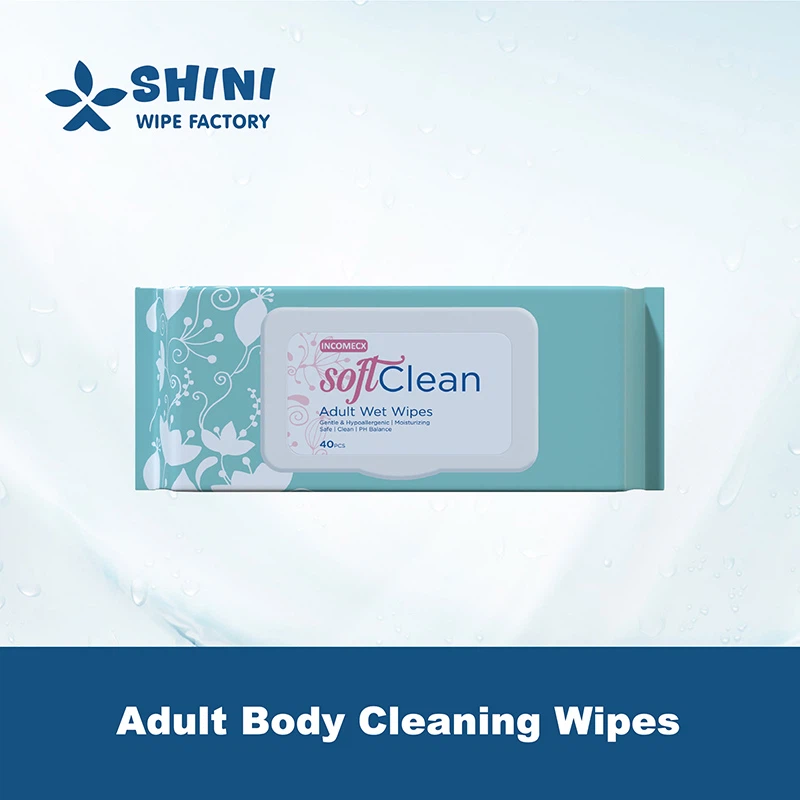 Kò granmoun netwaye ti sèvyèt mouye pou yo